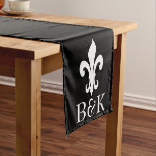 Personalised fleur de lis table runner for wedding