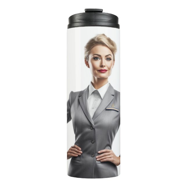 Personalised Flight Attendant Cabin Crew gift  Thermal Tumbler (Front)