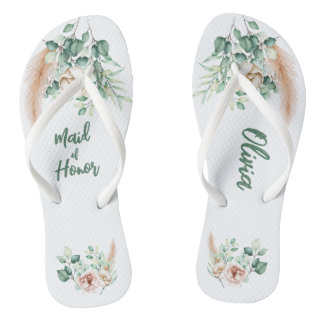 Personalised Flip Flop, Eucalyptus themed Flip Flops