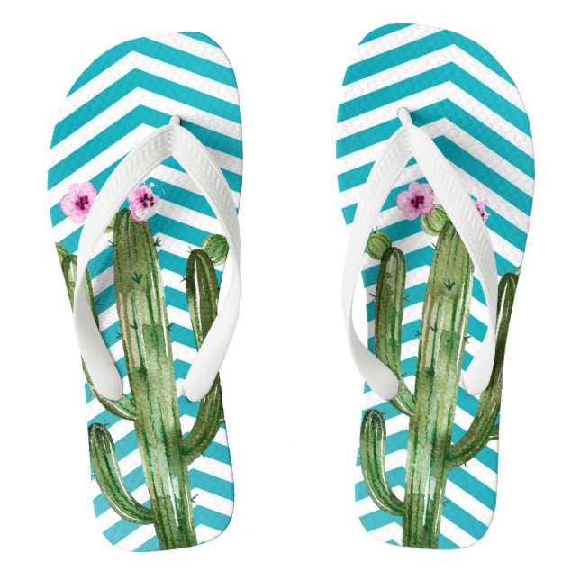 Personalised Flipflop Sandals Boho Cacti Cactus S (Footbed)
