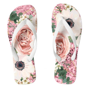 Personalised Flipflop Sandals Geometric Rose Gold