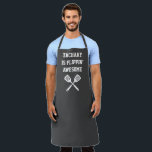 Personalised Flippin Awesome Spatula Grey Apron<br><div class="desc">The perfect apron for the chef whose spatula skills are beyond compare, whether flipping burgers on the grill or pancakes on the griddle. Two crossed spatulas appear silhouetted in white under the words "Flippin' Awesome" in white capital letters on a charcoal grey background. Personalise it with the chef's name for...</div>