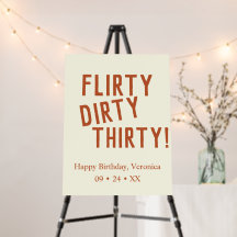 Personalised flirty dirty thirty funny birthday 30