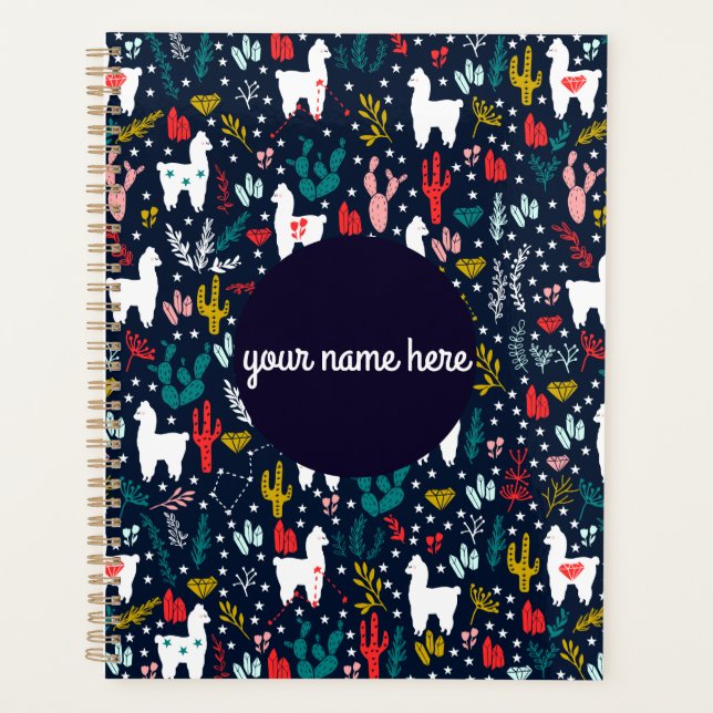 Personalised Floral Alpaca Planner (Front)