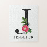 Personalised Floral Alphabet J Monogram