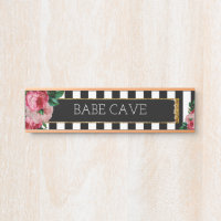 Personalised Floral and Striped Nameplate