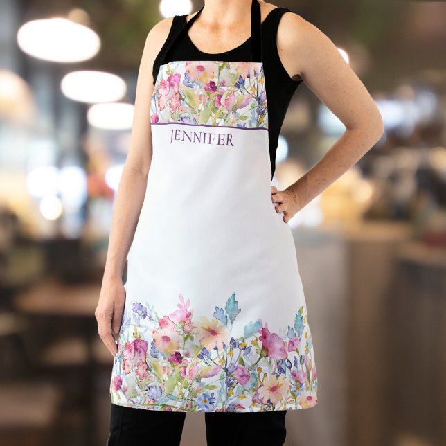 Personalised Floral Apron Custom flower apron chic (Creator Uploaded)
