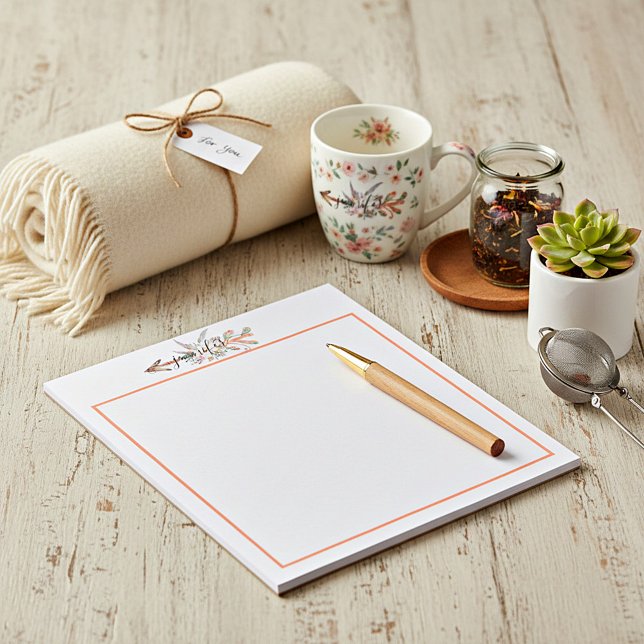 Personalised floral arrow  notepad (Creator Uploaded)