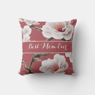 Personalised Floral BEST MOM EVER Mother's Day Cushion