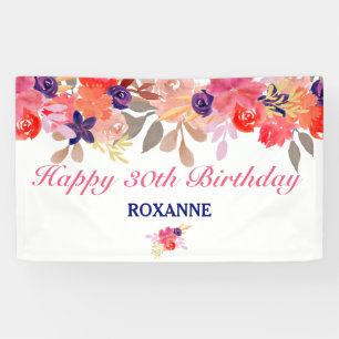 Personalised Floral Birthday Banner