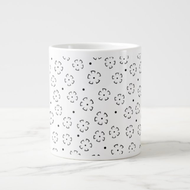Personalised Floral Birthday Gift Folder Large Coffee Mug (Front)