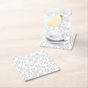 Personalised Floral Birthday Gift Folder Square Paper Coaster