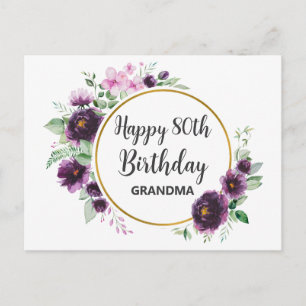 Personalised Floral Birthday Postcard