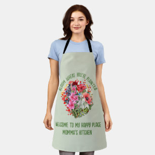 Personalised Floral BLOOM WHERE PLANTED  Apron