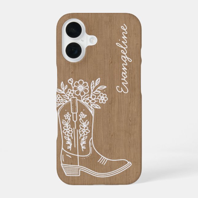Personalised Floral Boot Phone Case (Back)