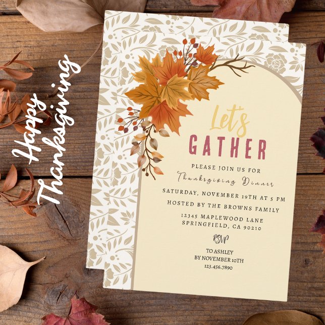 Personalised Floral Botanical Nature Thanksgiving Invitation (Creator Uploaded)