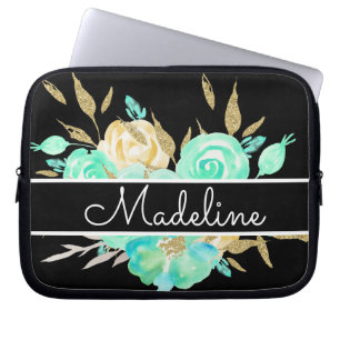 Personalised floral bouquet laptop sleeve