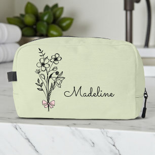 Personalised Floral Bridesmaid Sage Dopp Kit