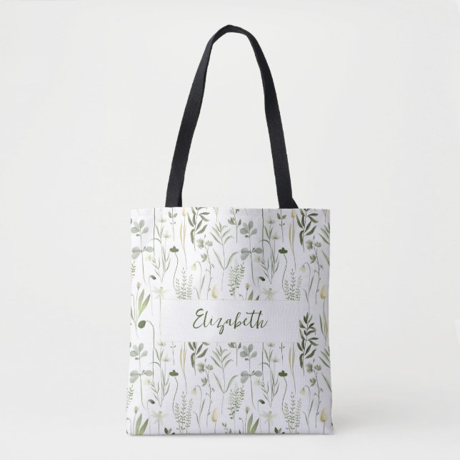 Personalised Floral Bridesmaid Tote Bag  (Front)