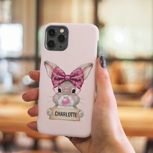Personalised Floral Bunny iPhone Case