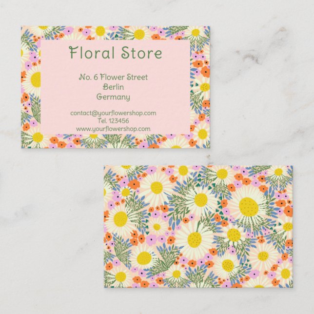 Personalised Floral Business card (Front/Back)