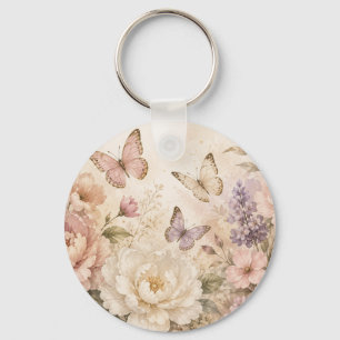 Personalised Floral Butterfly Acrylic Keychain