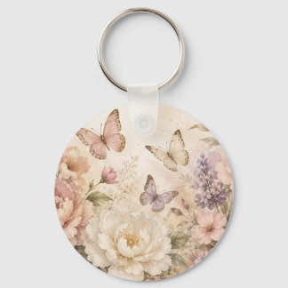 Personalised Floral Butterfly Acrylic Keychain