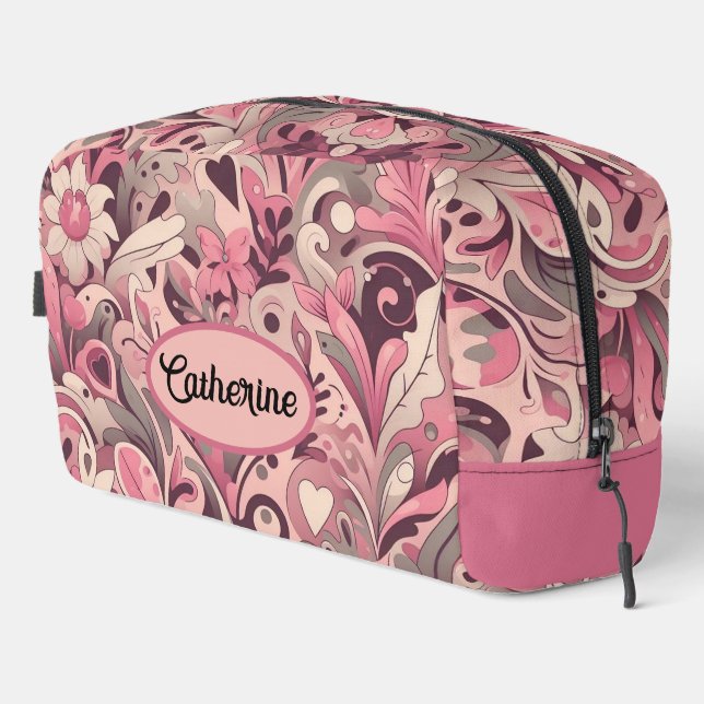 Personalised Floral Camouflage  Dopp Kit (Right Corner)