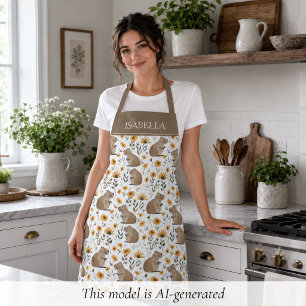Personalised Floral Capybara Apron