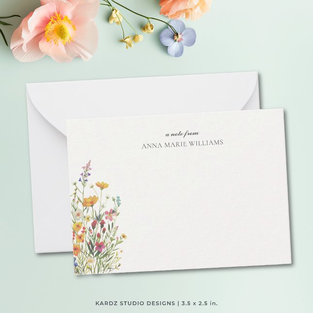 Personalised Floral Chic Elegant Note Card (Personalized stationery, floral notecards. Please note that cropping may result in some sizes.)
