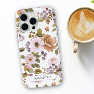Personalised Floral Chic Flower Botanical Name iPhone 15 Pro Max Case