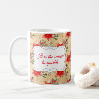 Personalised Floral Christmas Pattern Coffee Mug
