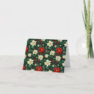 Personalised Floral Christmas Pattern Holiday Card