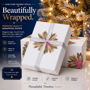 Personalised Floral Christmas Wrapping Paper