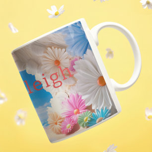 Personalised Floral Cove 3D look Beach Coffee Mug