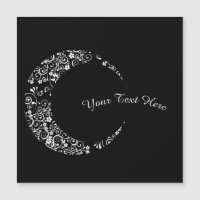 Personalised Floral Crescent Moon Magnetic Card