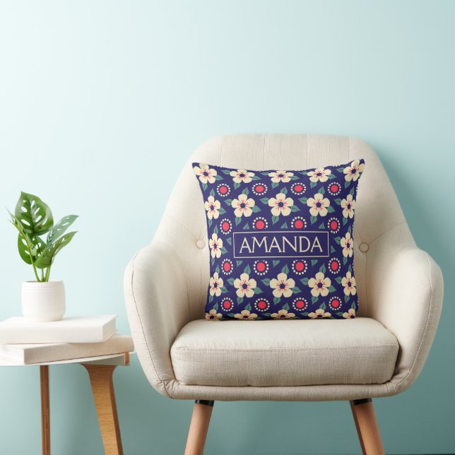 Personalised Floral  Cushion (Chair)