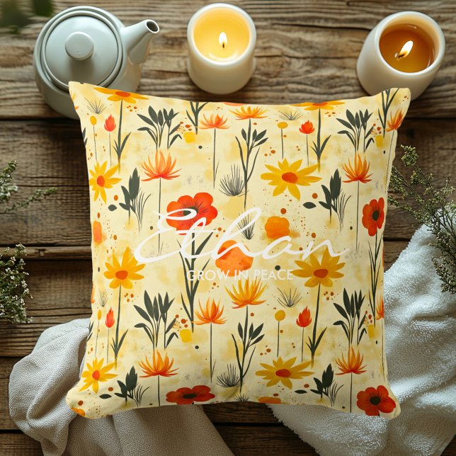 Personalised Floral Cushion Inspirational Quote (Creator Uploaded)