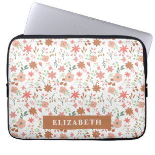 Personalised Floral Cute Spring Flower Boho Laptop Sleeve