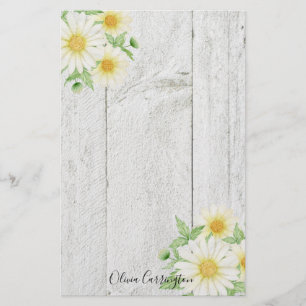 Personalised Floral Daisies Stationery