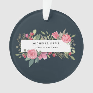 Personalised Floral Dance Teacher Ornament