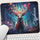 Personalised Floral Deer Mouse Mat<br><div class="desc">Bring a touch of enchantment to your workspace with this personalised mouse pad featuring a graceful deer adorned with vibrant floral antlers. The whimsical design and soft pastel colours create a calming and inspiring atmosphere. Make it uniquely yours by adding your name or a special message. The smooth surface ensures...</div>