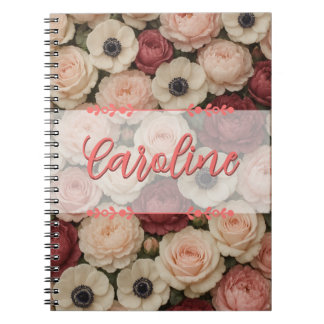 Personalised Floral Design Spiral Notebook