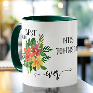 Personalised Floral Design Teacher Appreciation Mug