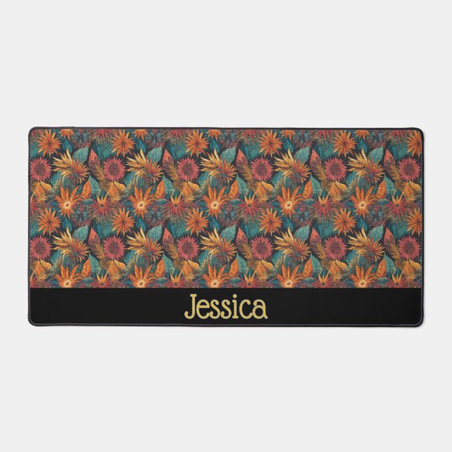 Personalised Floral Desk Mat (Front)