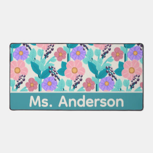 Personalised Floral Desk Mat