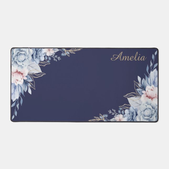 Personalised Floral desk mat (Front)