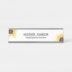 Personalised Floral  Desk Name Plate