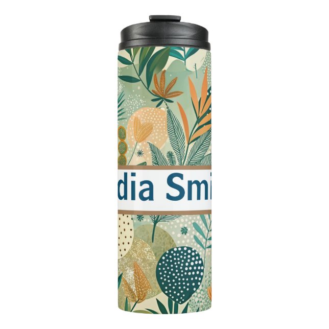 Personalised floral drink tumbler (Front)