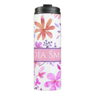 Personalised floral drink tumbler